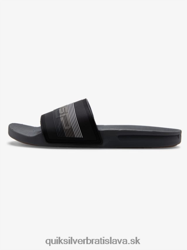 rivi wordmark slide slider sandále Quiksilver muži B80HXR690 čierna/sivá