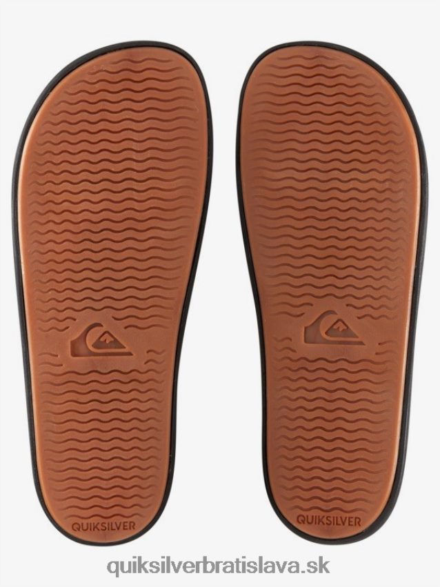 rivi wordmark slide slider sandále Quiksilver muži B80HXR693 čierna/oranžová/modrá