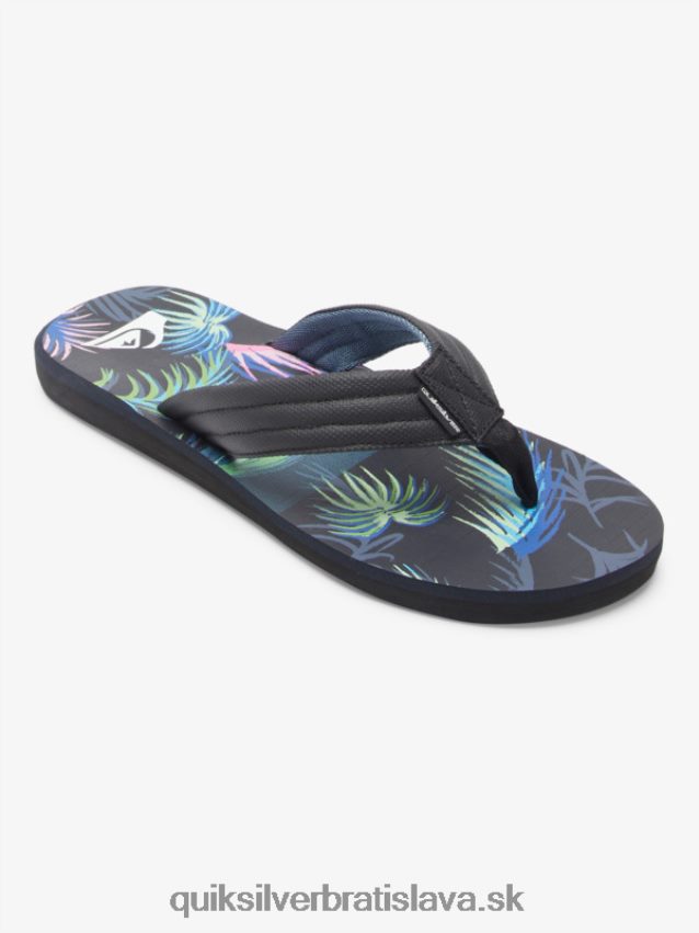 sandále carver print Quiksilver muži B80HXR611 čierna/modrá