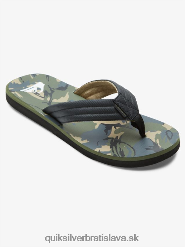 sandále carver print Quiksilver muži B80HXR614 čierna/zelená/šedá