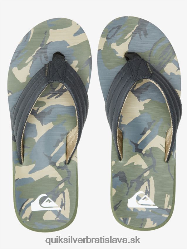 sandále carver print Quiksilver muži B80HXR614 čierna/zelená/šedá