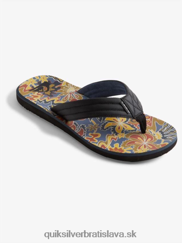 sandále carver print Quiksilver muži B80HXR615 čierna/modrá/sivá