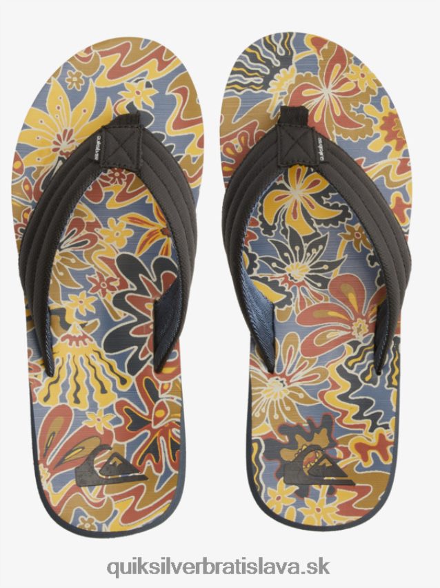 sandále carver print Quiksilver muži B80HXR615 čierna/modrá/sivá