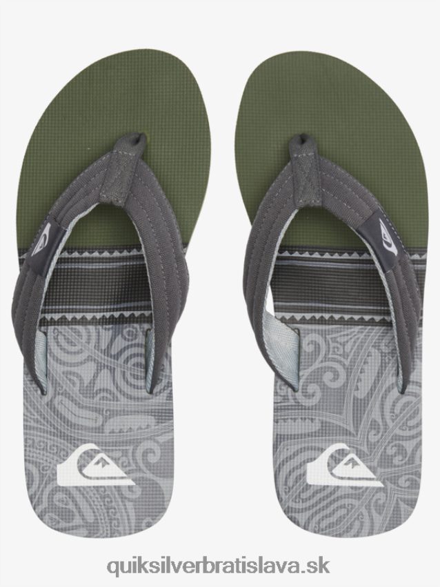 sandále molokai Layback Quiksilver muži B80HXR499 čierna/zelená/šedá