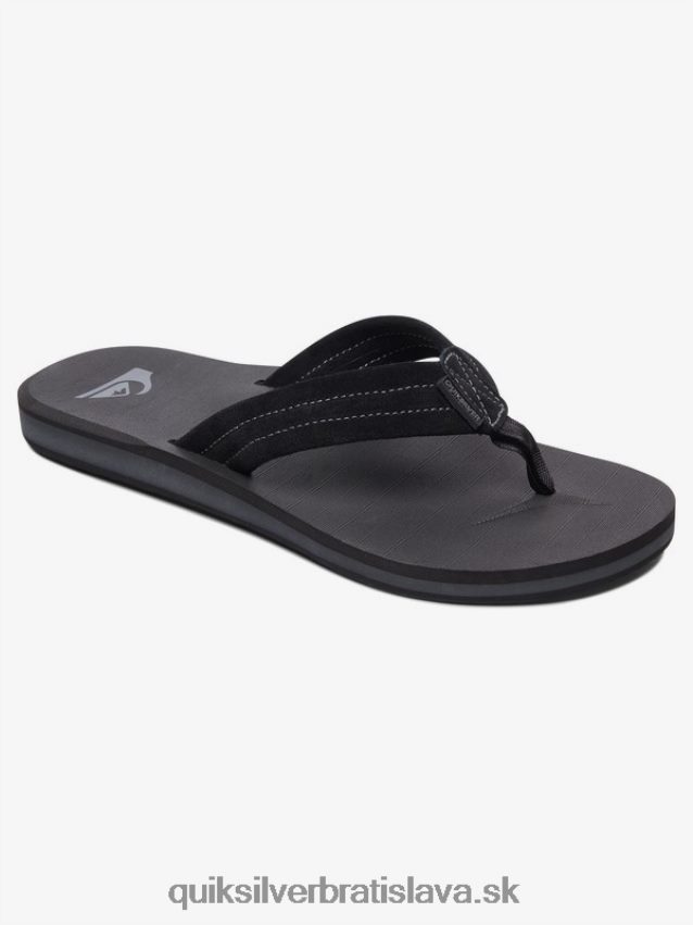 semišové kožené sandále carver Quiksilver muži B80HXR1632 plná čierna