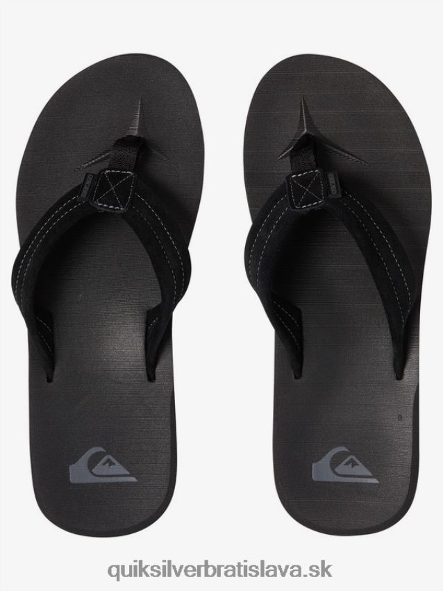 semišové kožené sandále carver Quiksilver muži B80HXR1632 plná čierna
