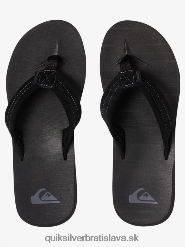 semišové kožené sandále carver Quiksilver muži B80HXR1632 plná čierna